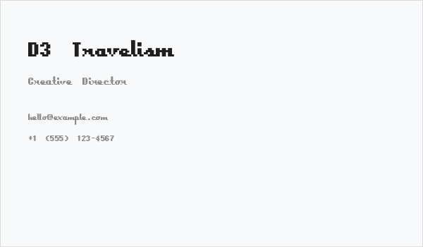 D3 Travelism Business Card