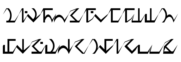 D'ni Script Angular Font LOWERCASE