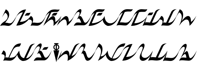D'ni Script Linguistic Mapping Font LOWERCASE