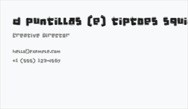 d puntillas [e] tiptoes squid Business Card