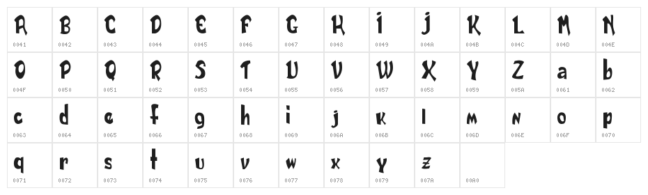 DAILY BOLD demo Character Map