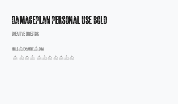 DAMAGEPLAN PERSONAL USE Bold Business Card