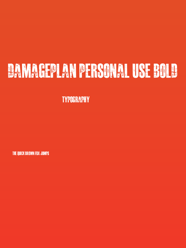 DAMAGEPLAN PERSONAL USE Bold Poster
