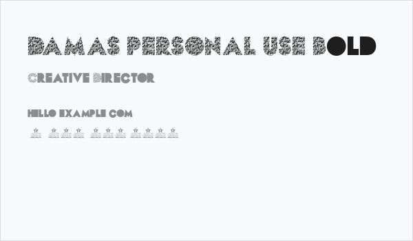 DAMAS PERSONAL USE Bold Business Card
