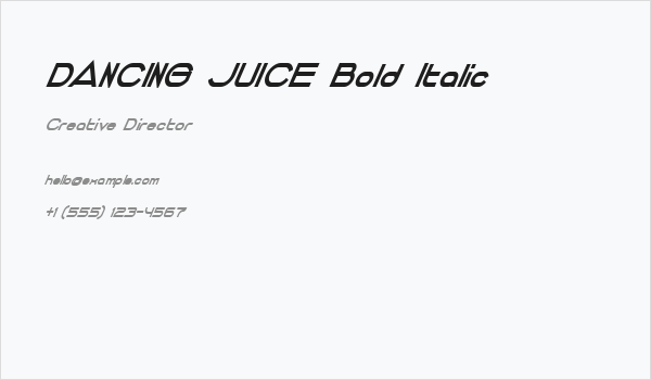 DANCING JUICE Bold Italic Business Card