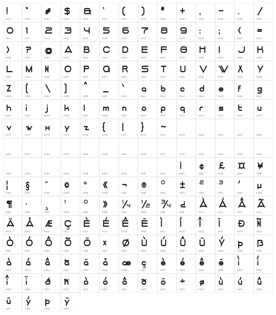 DANCING JUICE Bold Character Map