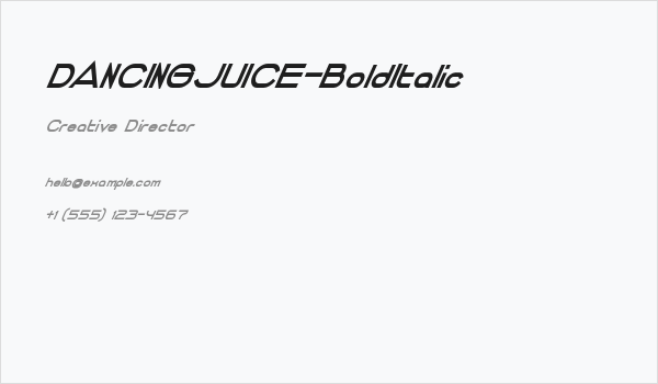 DANCINGJUICE-BoldItalic Business Card