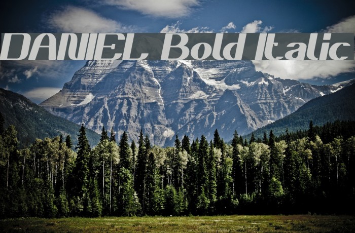 DANIEL Bold Italic Font examples