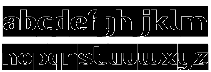 DANIEL-Hollow-Inverse Bold Font LOWERCASE