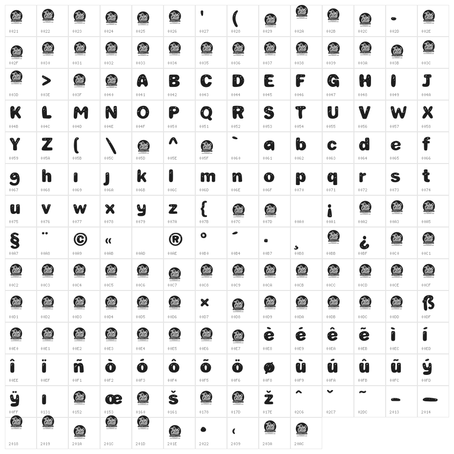 DANKI Personal Use Character Map