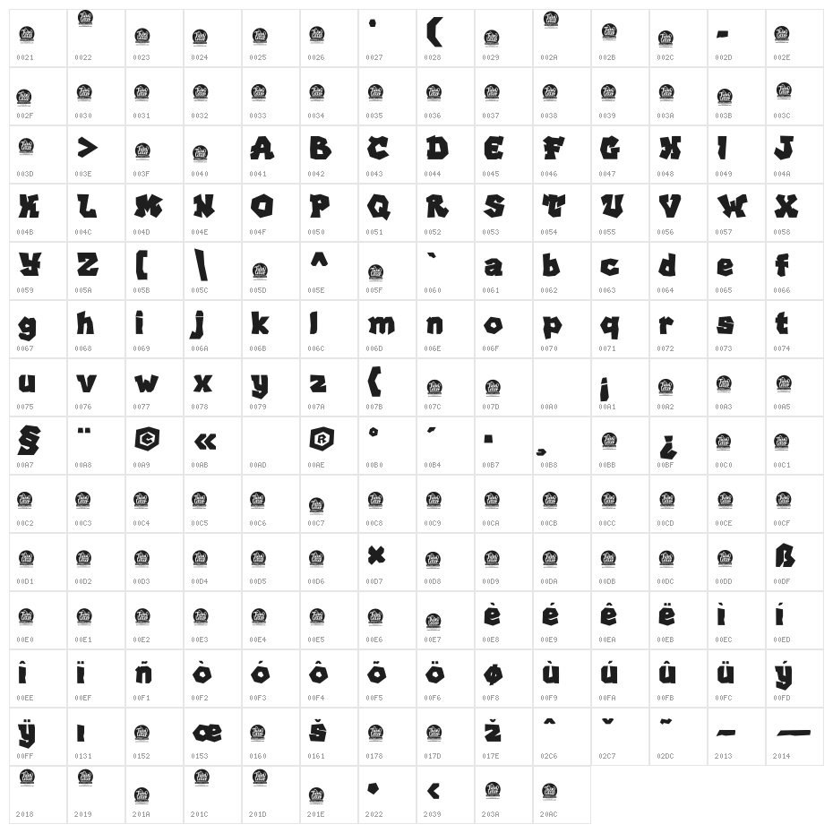 DARK LIGHT Bold Personal Use Character Map