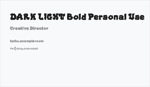 DARK LIGHT Bold Personal Use Business Card