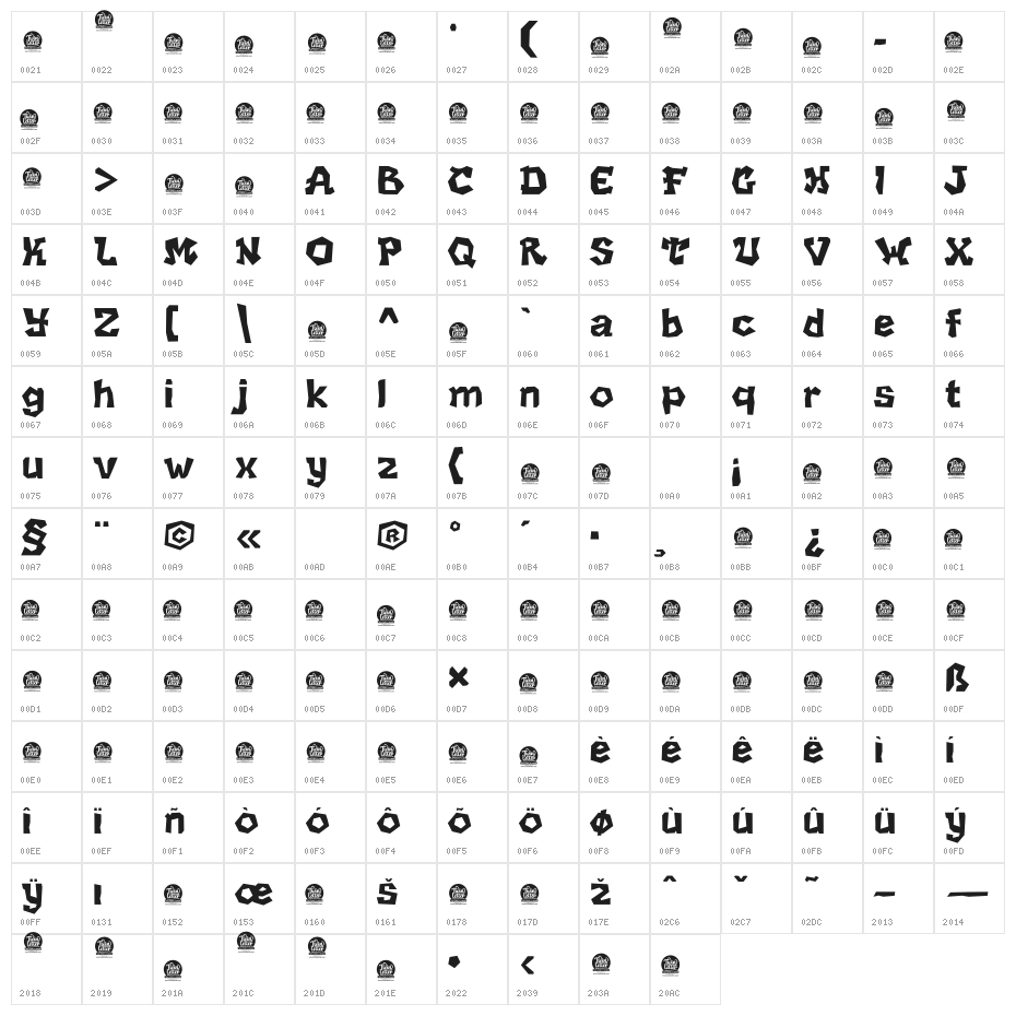 DARK LIGHT Personal Use Character Map
