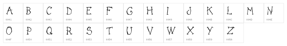 DARK PLACE_DEMO Character Map