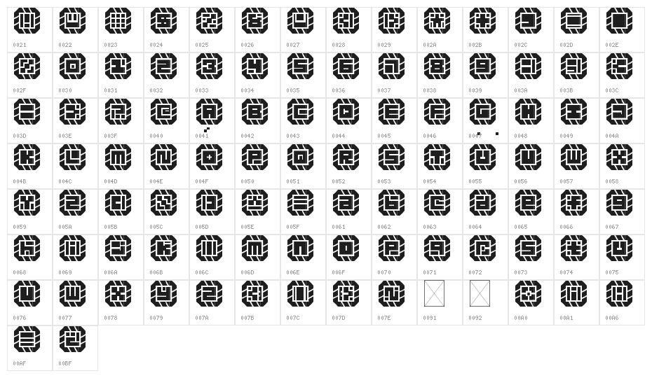 DAVIDFON Regular Character Map