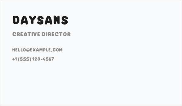 DAYSANS Business Card
