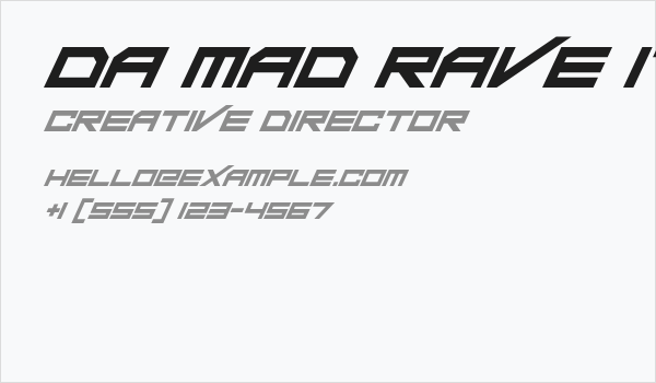 Da Mad Rave Italic Business Card
