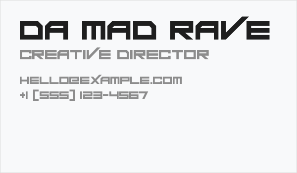 Da Mad Rave Business Card