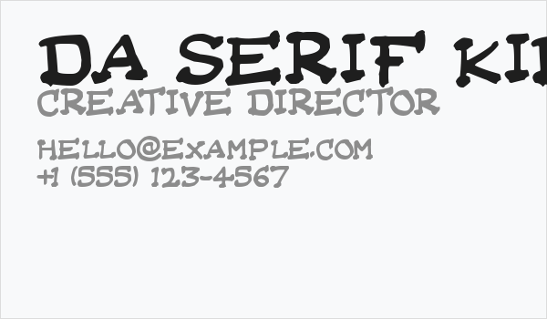 Da Serif Kid Business Card