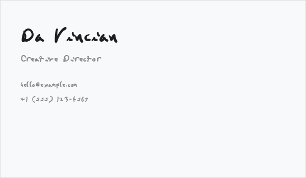 Da Vincian Business Card