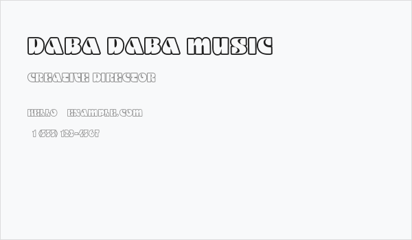 Daba Daba Music Business Card