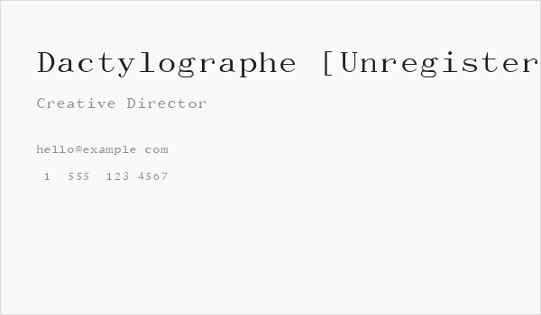 Dactylographe [Unregistered] Business Card