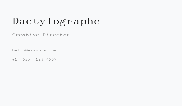 Dactylographe Business Card