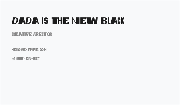 Dada is the new Black Business Card