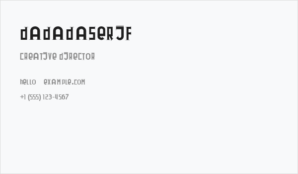 DadaDaSerif Business Card