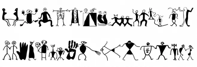 DadaMeetsStoneage Шрифта ВЕРХНИЙ