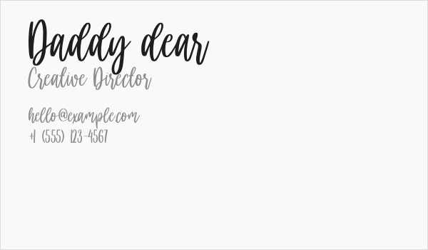 Daddy dear Business Card