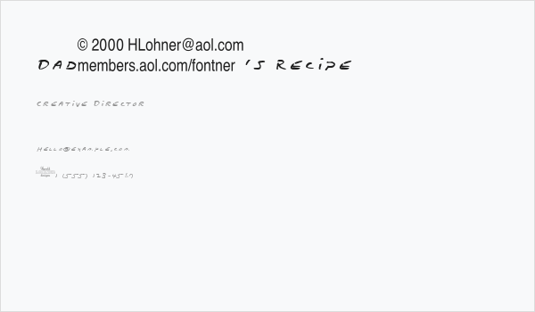 Dad's Recipe Business Card