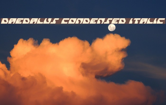 Daedalus Condensed Italic Font examples
