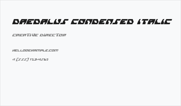 Daedalus Condensed Italic Business Card