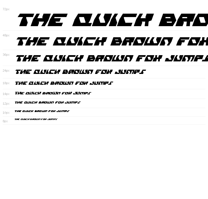 Daedalus Condensed Italic Waterfall