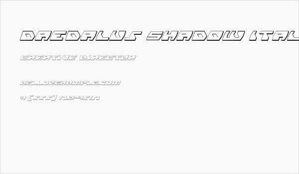 Daedalus Shadow Italic Business Card