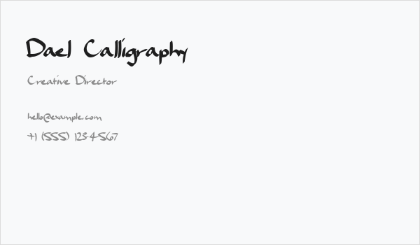 Dael Calligraphy Business Card