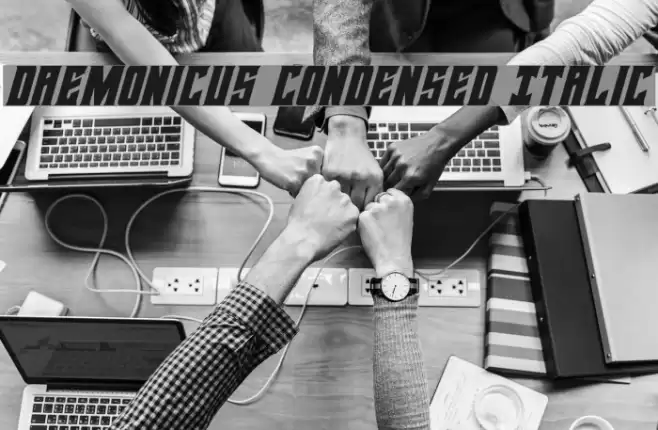 Daemonicus Condensed Italic Font examples