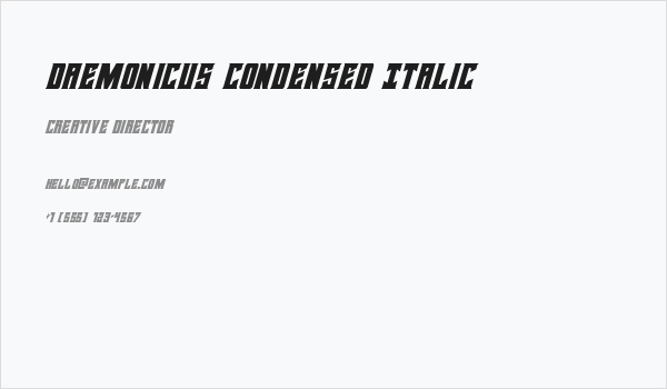 Daemonicus Condensed Italic Business Card