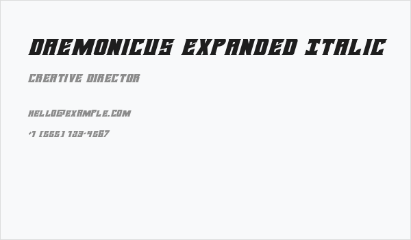 Daemonicus Expanded Italic Business Card
