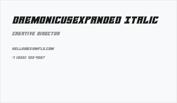 DaemonicusExpanded Italic Business Card