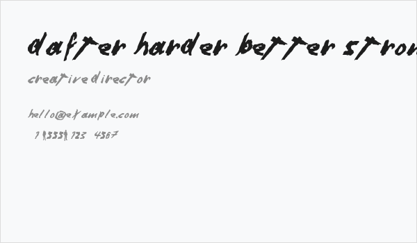 Dafter Harder Better Stronger © by Duncan Wick Business Card
