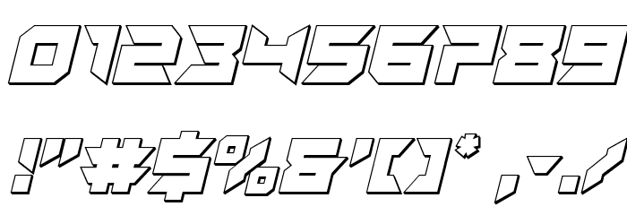 Dagger Dancer 3D Italic Font OTHER CHARS