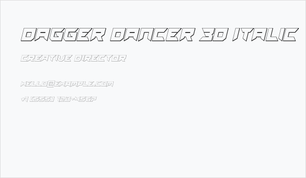 Dagger Dancer 3D Italic Business Card