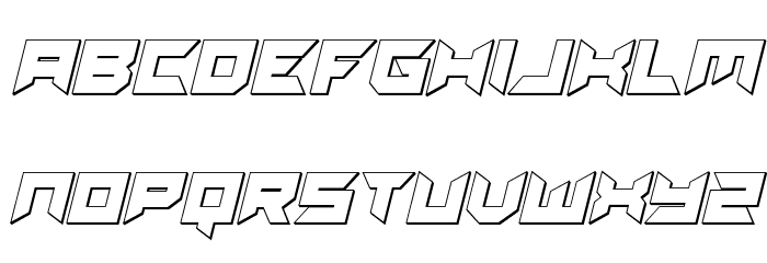 Dagger Dancer 3D Italic Font LOWERCASE