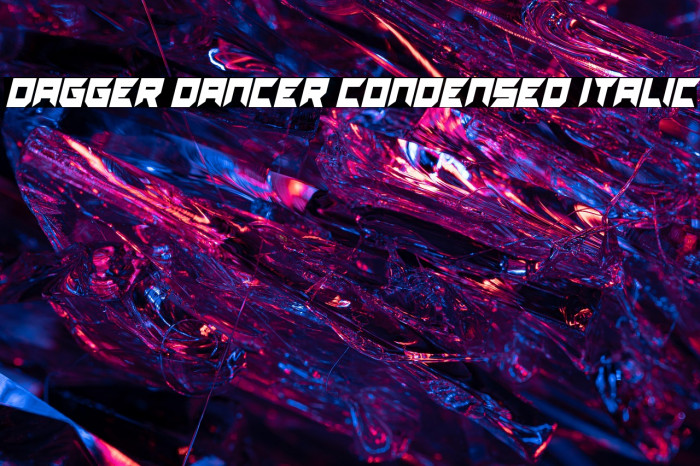 Dagger Dancer Condensed Italic Example 3