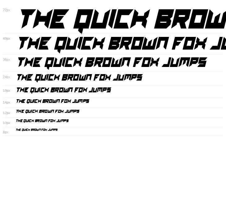 Dagger Dancer Condensed Italic Waterfall