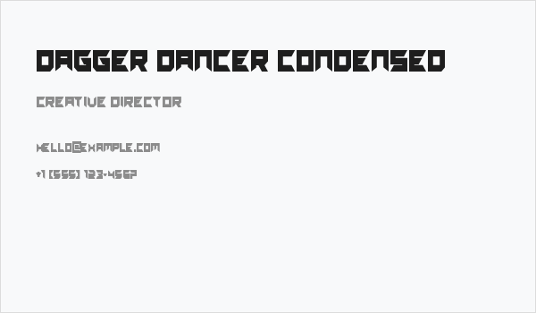 Dagger Dancer Condensed Business Card