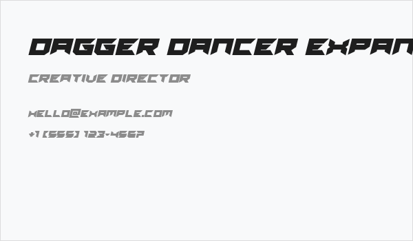 Dagger Dancer Expanded Italic Business Card