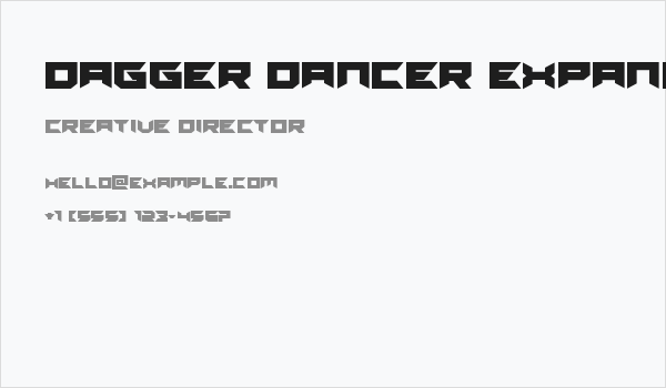 Dagger Dancer Expanded Business Card